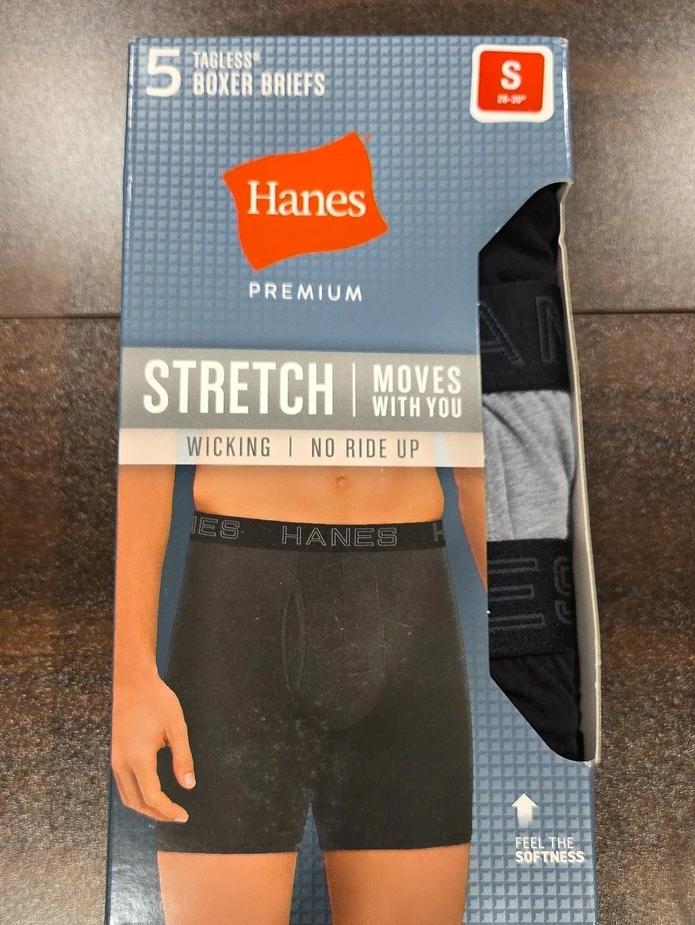 Hanes Premium Stretch Boxer Briefs Men'Small Stretch Boxer Briefs Size Small NWT